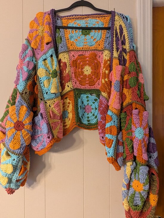 Handmade Daisy Granny Square Sweater - Picture 1 of 5